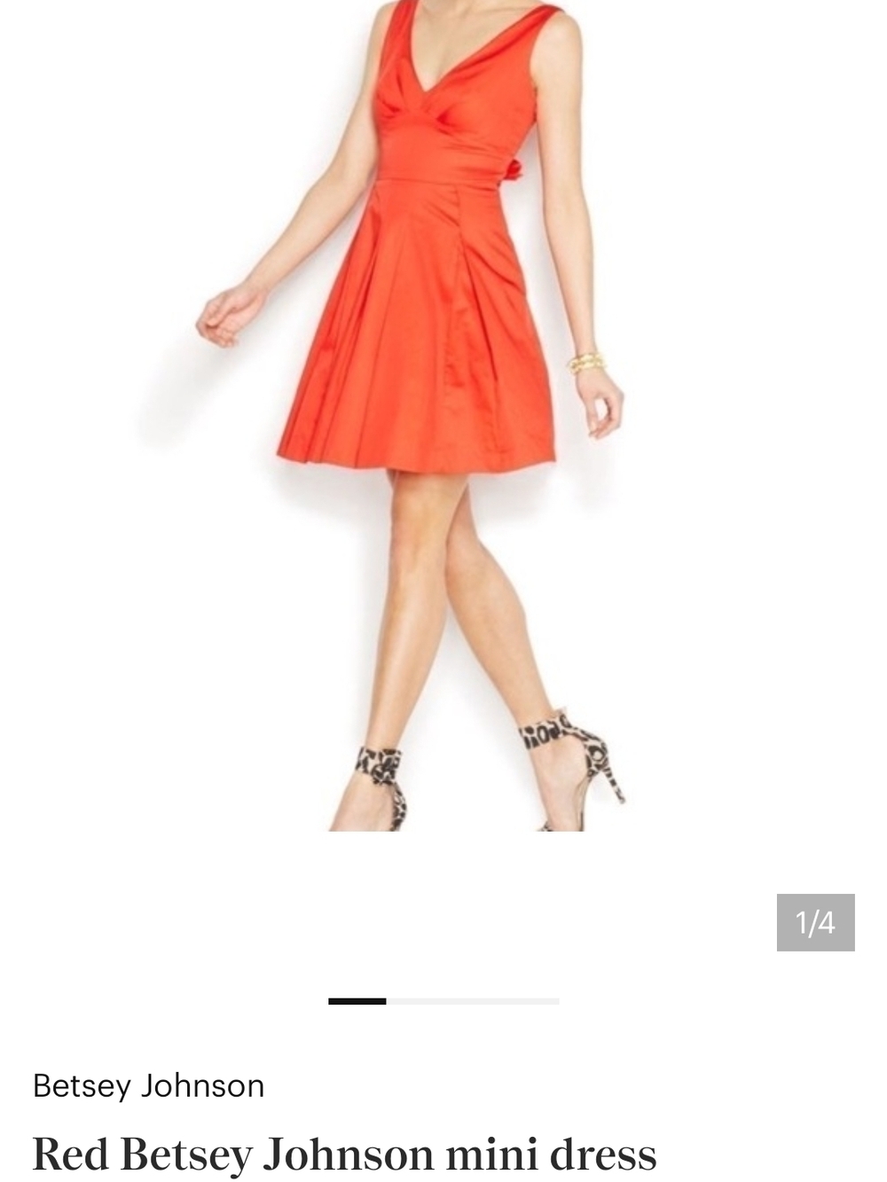 Betsey Johnson Red Fit-and-Flare Mini Dress Size 8